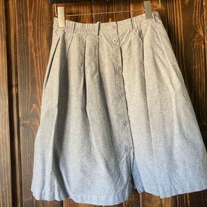 Blue grey button up knee length skirt
